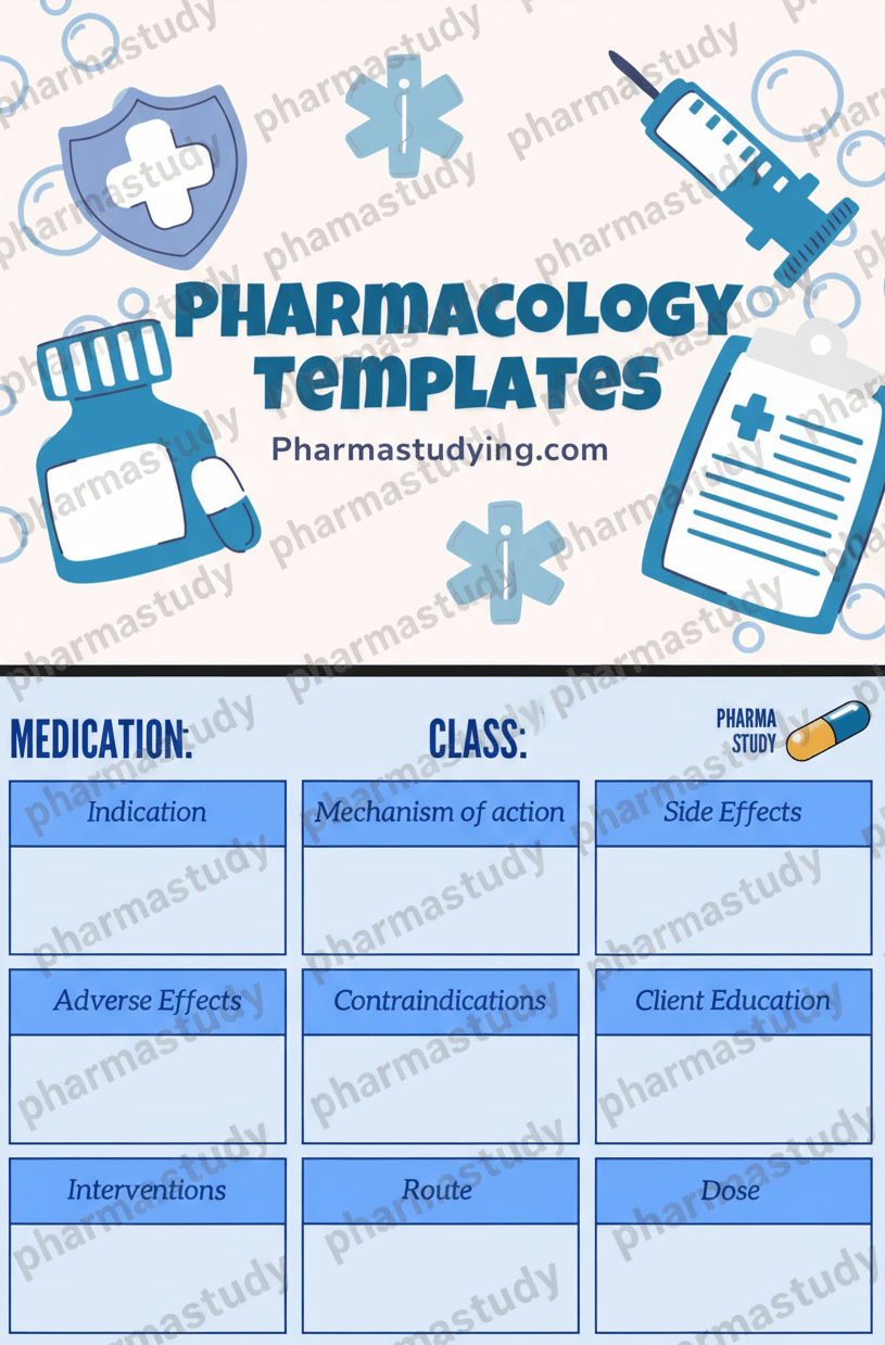 Pharmacology Templates - Digital Download - PharmaStudyDigital ProductPharmaStudy